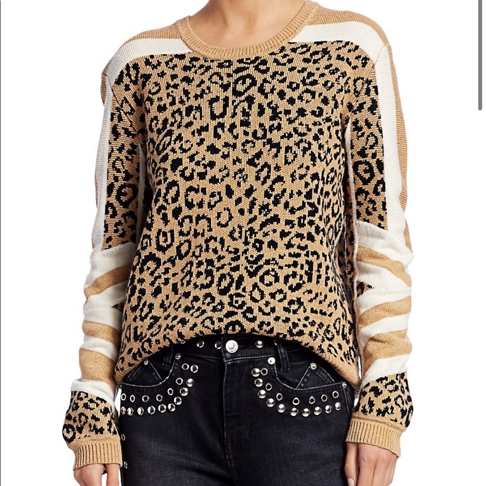 Current Elliott Duvall leopard print sweater
